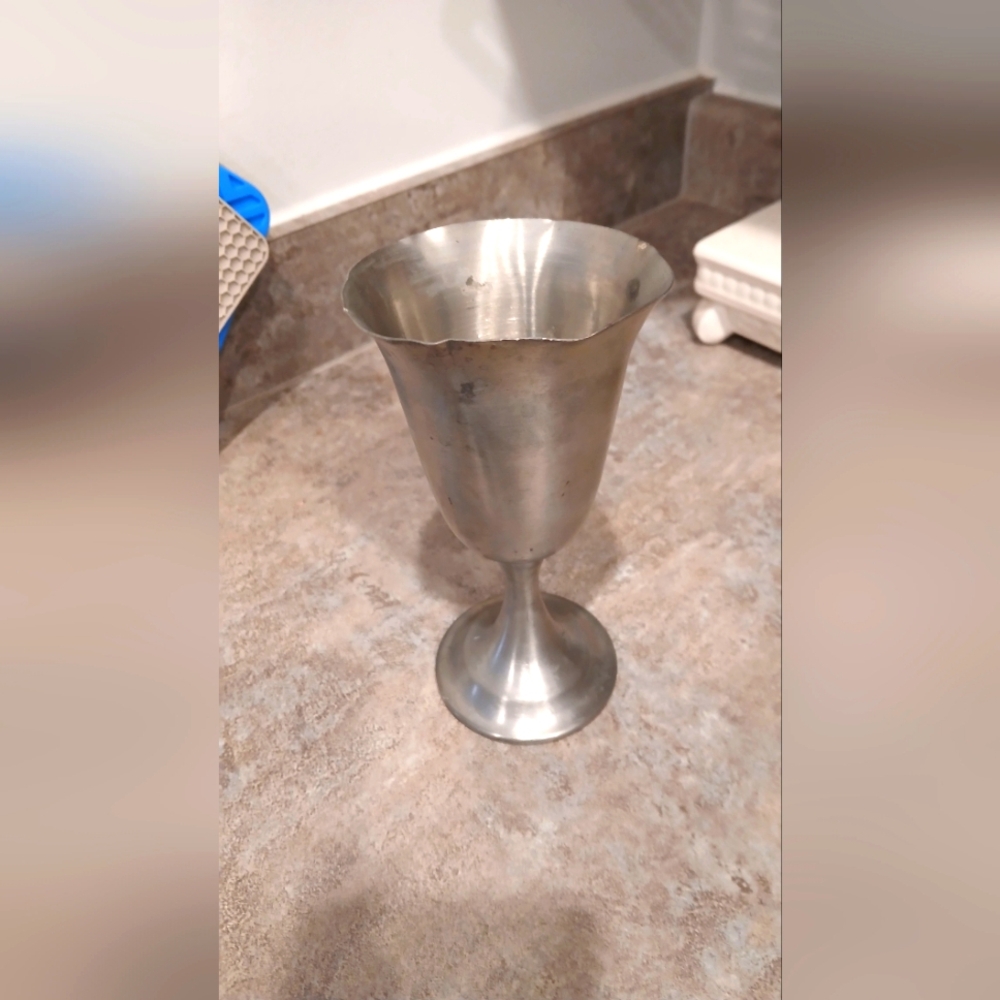 Vintage GOBLET Antique Elegant Pewter  Made In BOLIVIA